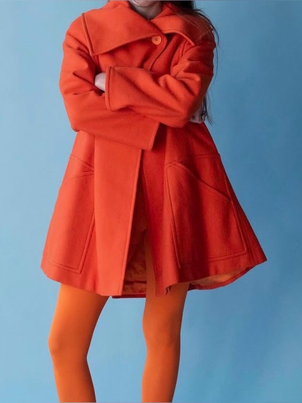 Christian Lacroix Orange Coat Vintage 1990s IT 40 / US S/M